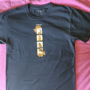 Anvil Black Tee with Floral Graphic